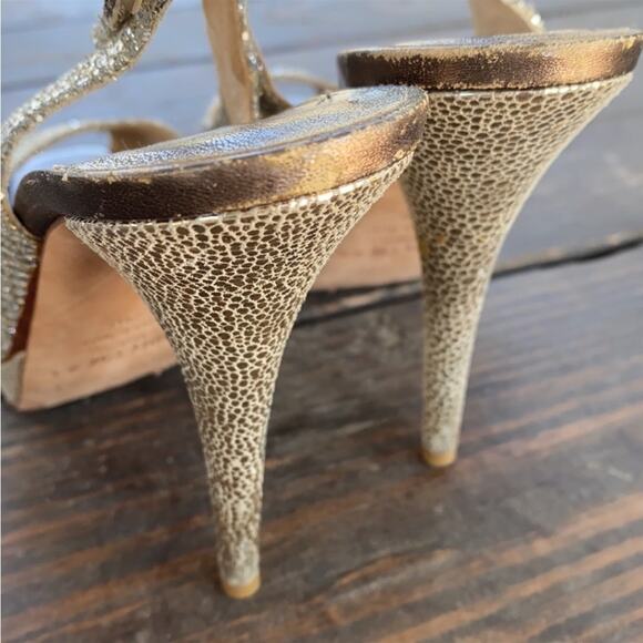 #JIMMY CHOO Nova Glitter Platform Slingback Heels 38 - Picture 11 of 14